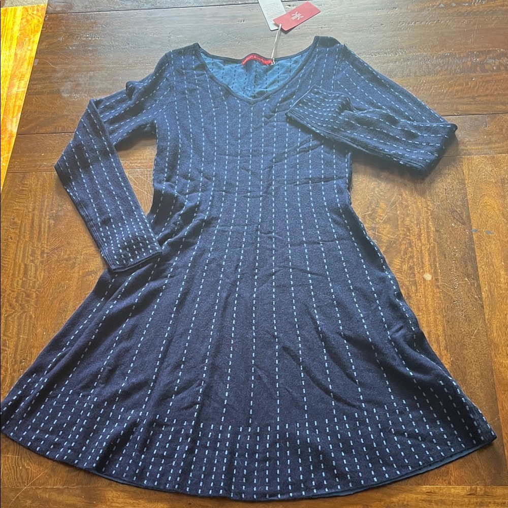 Krimson Klover Blue V-Neck Knit Dress
